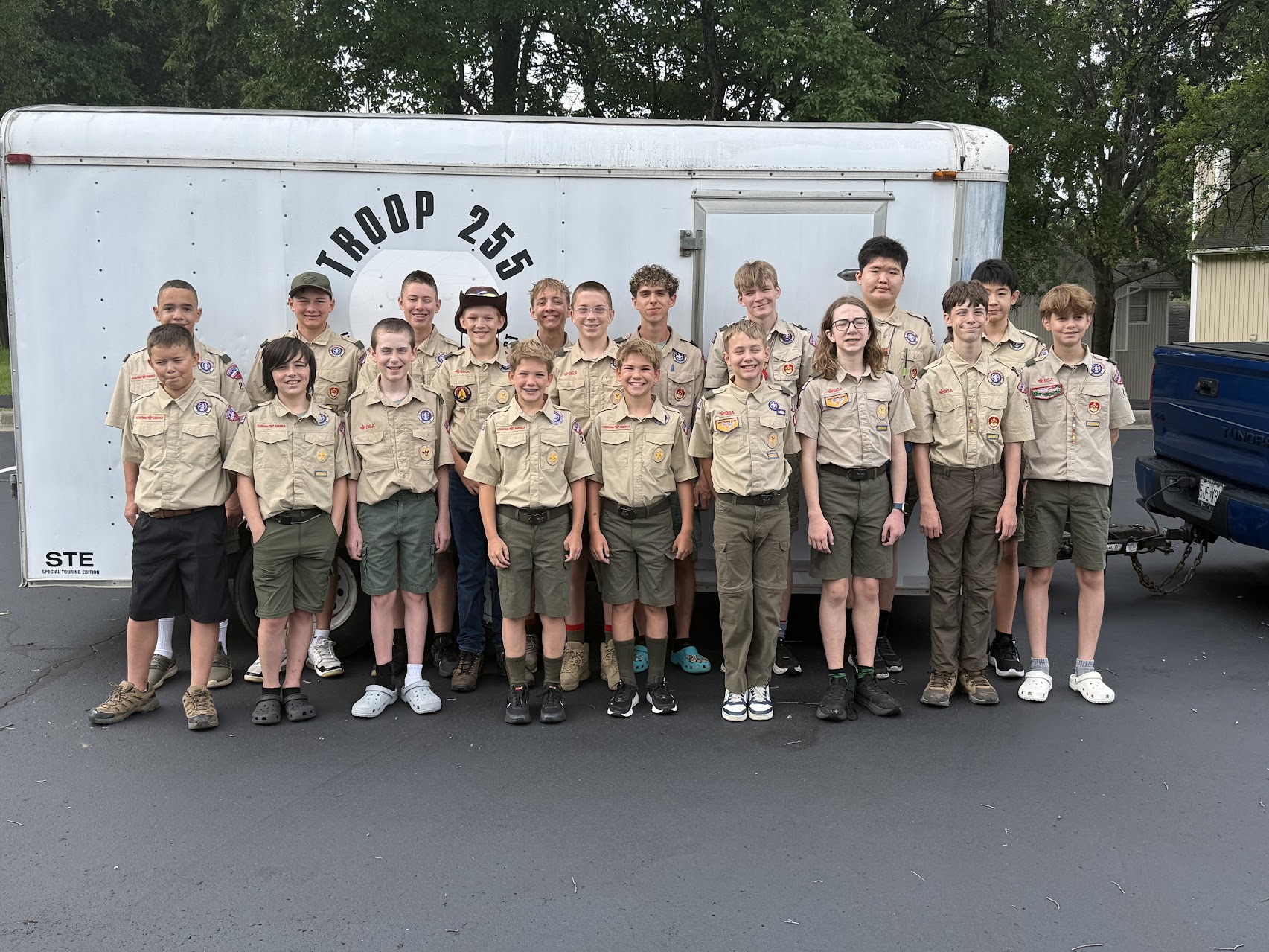Troop 255 group photo — 2026 pre-camp